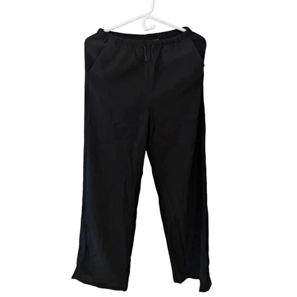 NWT H&M Full-Length Pants for Girls Black Wide Legs SZ 20